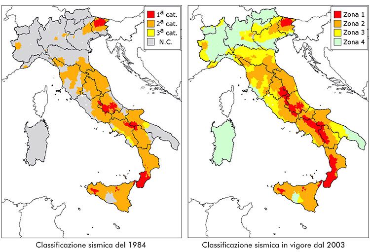 Classificazione zone sismiche in Italia