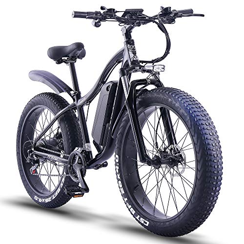 ride66 Bicicletta Elettrica pedalata assistita Adulti Uomo Donna Fat ebike 1000w 48V 16Ah (Nero)