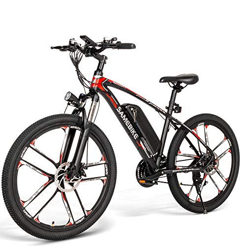 Bicicletta Elettrica Mountain Bike Assistita Ciclomotore 26 Pollici Motore 350 W City Bike Bici da Montagna in Alluminio Batteria Litio 48V 8Ah Freni a Disco 3 Modalità di Avvio [EU Stock]