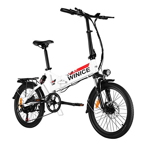 VIVI Bici Elettrica Pieghevole, 20" Bicicletta Elettrica/City Bike 350 W E-bike Per Uomo Donna Con Batteria Rimovibile Da 8 Ah, Shimano 7 Velocità, Sospensione Completa