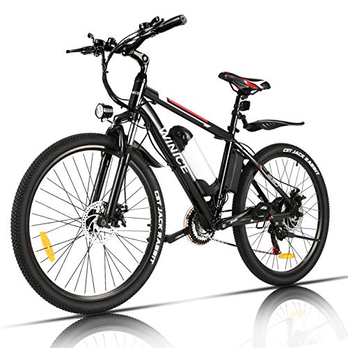 VIVI Bicicletta Elettrica per Adulti Bici Elettriche da 26"con Motore da 350W, Batteria Rimovibile da 36V/8 Ah/Cambio a 21 Velocità / 32KM/H/Ricarica Chilometraggio Fino a 25 Miglia (Rosso)