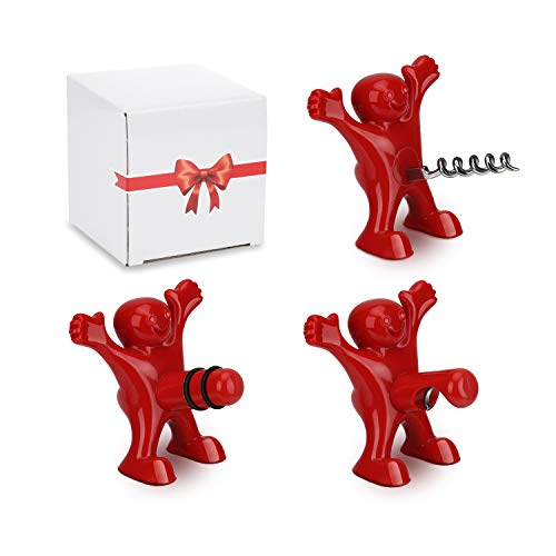 CENXINY Cavatappi Uomo Donna Regalo 3 Pack Apribottiglie di vino Tre Carini Cavatappi Uomo Rosso Cavatappi Tappo di Vino Apribottiglie Birra - Regalo di Natale Compleanno