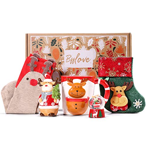 Set Regalo Natale 5 PCS con Renna di Natale, Decorazioni per Feste di Famiglia, Decorazioni Natalizie Rosse, Idee Regalo per Feste e Il Natale