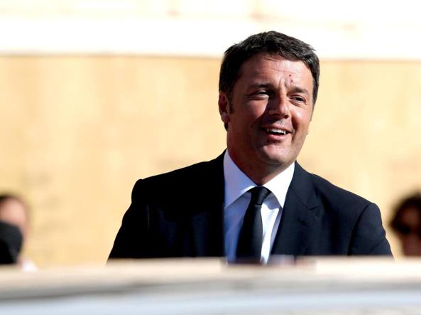 Matteo renzi a Milano per ricevere Angela Merkel (Ansa)