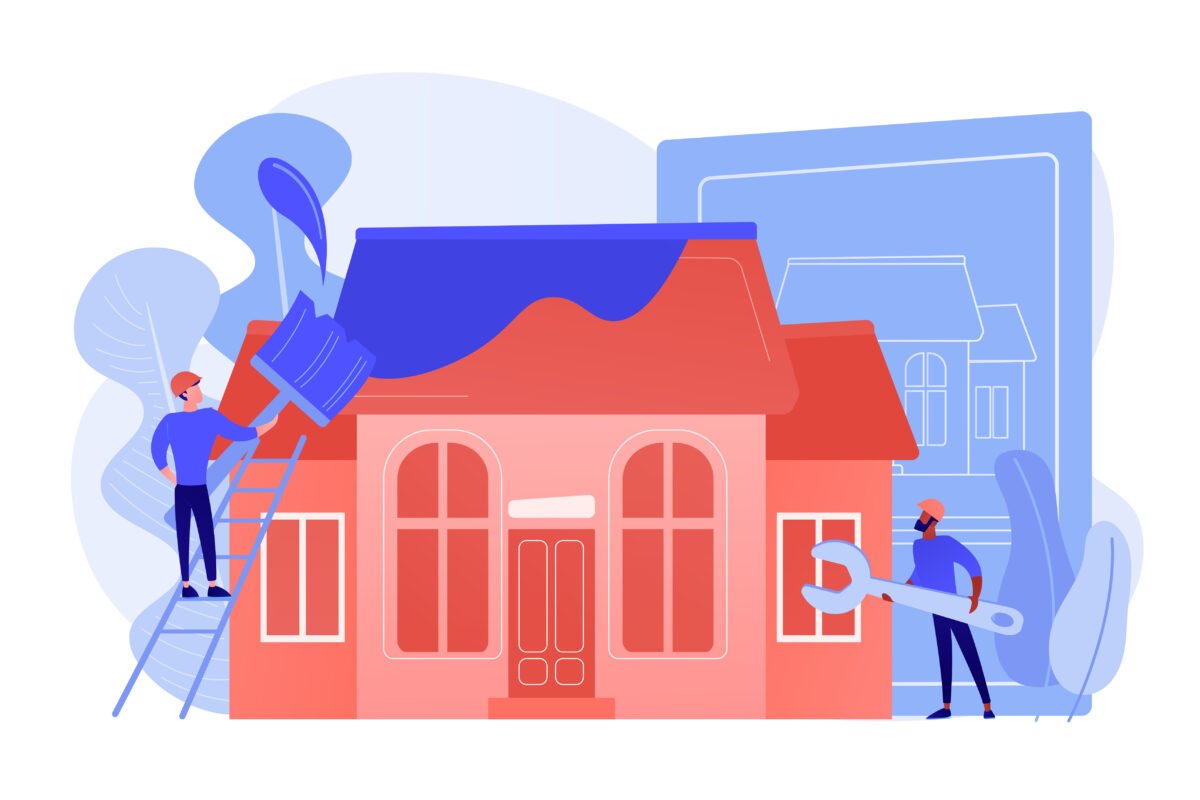House renovation concept vector illustration.