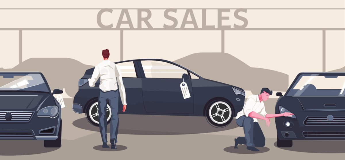 Car Sales Flat Composition
