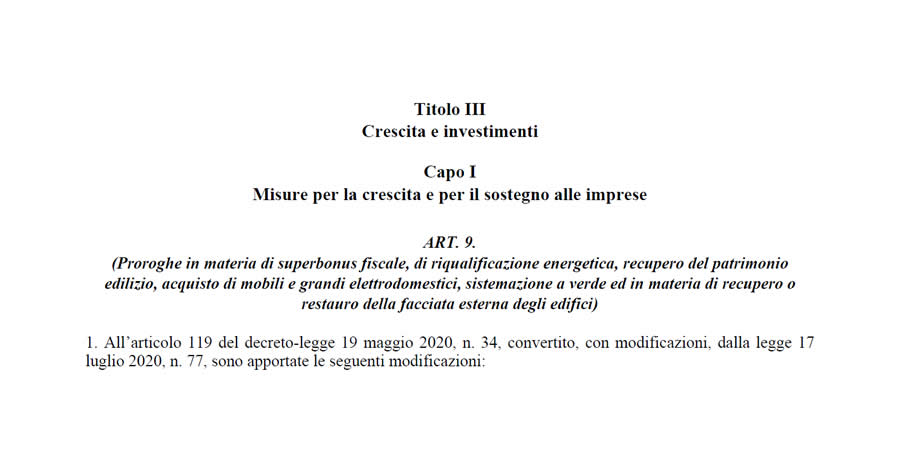 Superbonus 110% e Bonus facciate: ecco l'ultimo Ddl di Bilancio 2022 - Lavori Pubblici