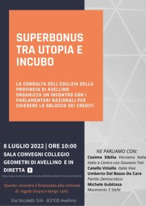 “Superbonus tra utopia e incubo”. Consulta Edilizia, confronto con Sibilia, De Caro, Gubitosa e Vitiello - Irpinia News