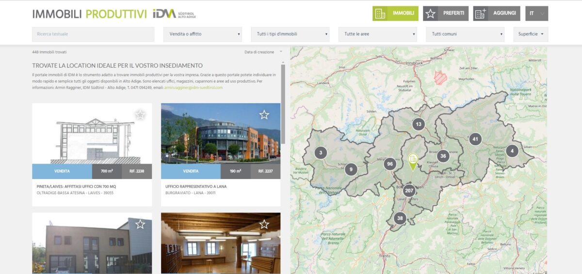 Imprese, il portale degli immobili industriali cambia veste - Alto Adige Innovazione